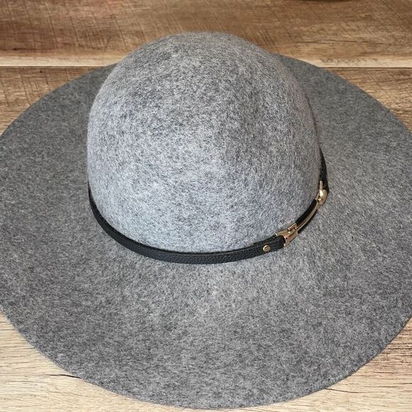 House of Harlow 1960‎ Womens Wool Felt Wide Brim Floppy Fedora Hat Gray One Size